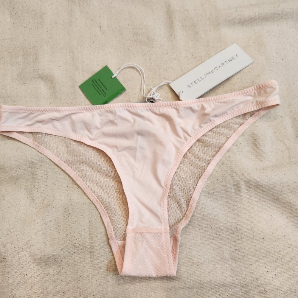 New Stella McCartney Panty Tickling Sheer Bikini Cut Lingerie Sherbet Pink Large
